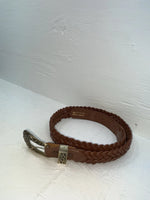 New Brown Genuine Leather Braided 34” Belt #02/4709 JJ-59