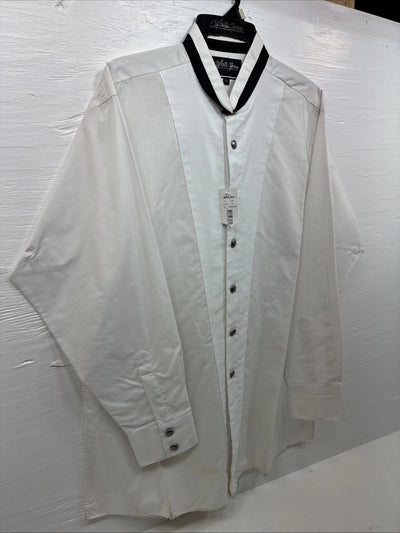 New Men’s White Horse White Tux Long Sleeve Button Up Undershirt XL H-87