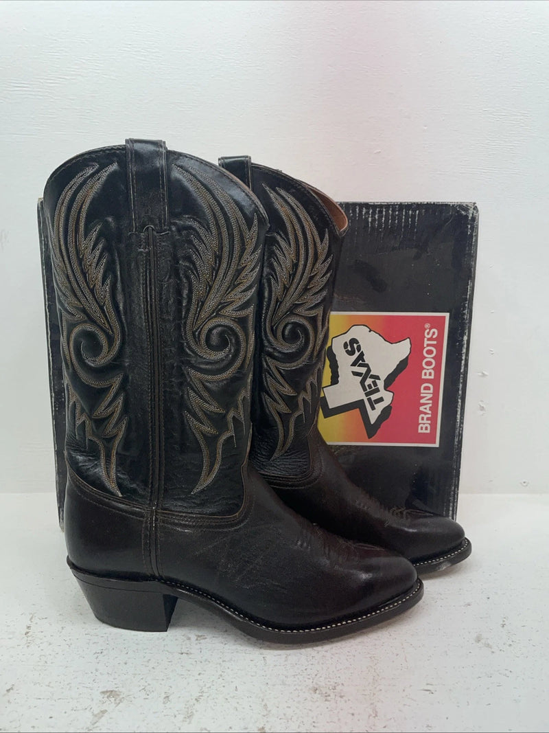 New Men’s Brown Texas Brand Cowboy Boots. 7901 10 D. 7-37