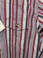 New Kids ELY Classic Red Stripe Long Sleeve Pearl Snap Small DD-138