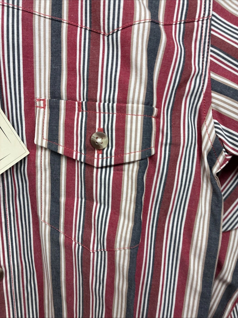 New Kids ELY Classic Red Stripe Long Sleeve Pearl Snap Small DD-138