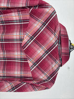New Women’s Cumberland Pink Plaid Long Sleeve Pearl Snap Large GG-69