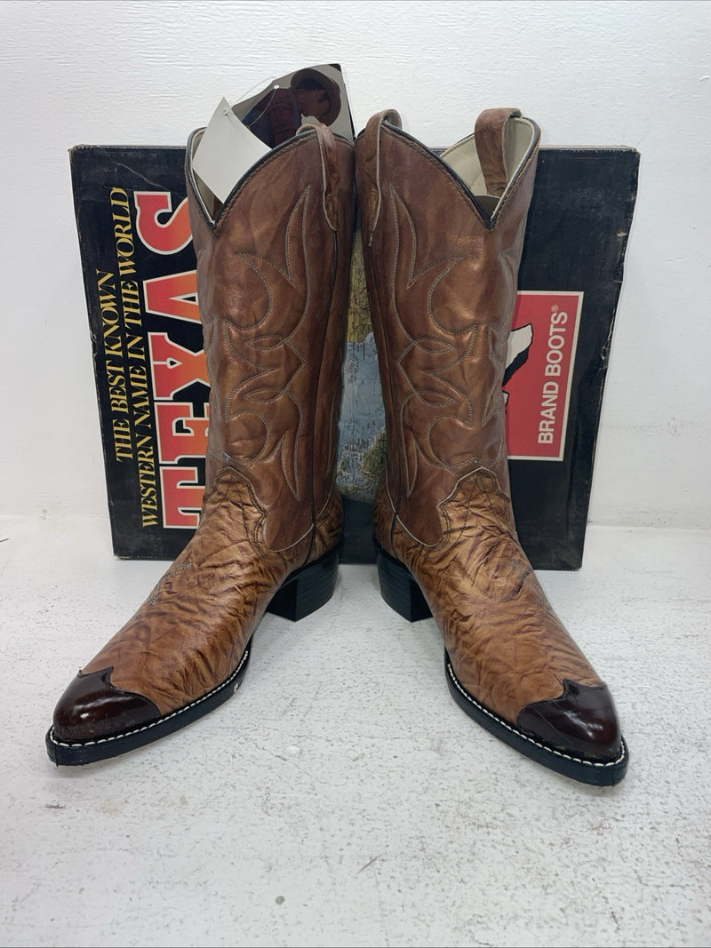 New Men’s Brown Texas Brand Cowboy Boots. 1081 8.5 8 1/2 E E. 3-88