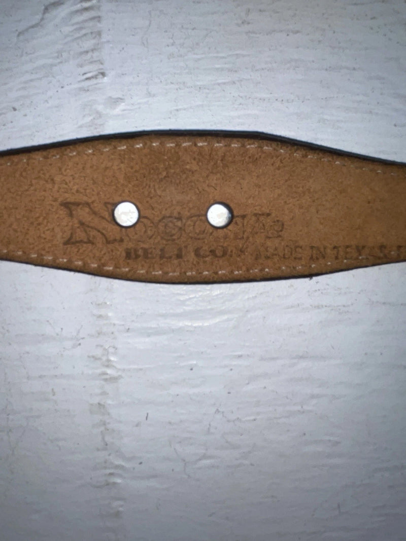 New Brown Genuine Leather Nocona Silver Animal Pendent 24” Belt #605 NN-62