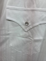 New Men’s ELY Cattleman White Deigned Long Sleeve Pearl Snap 20.5 4XL X-108