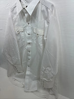 New Men’s Panhandle White Western Long Sleeve Pearl Snap 2XL E-71