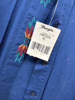 New Women’s Wrangler Blue Designed Long Sleeve Pearl Snap XL II-20