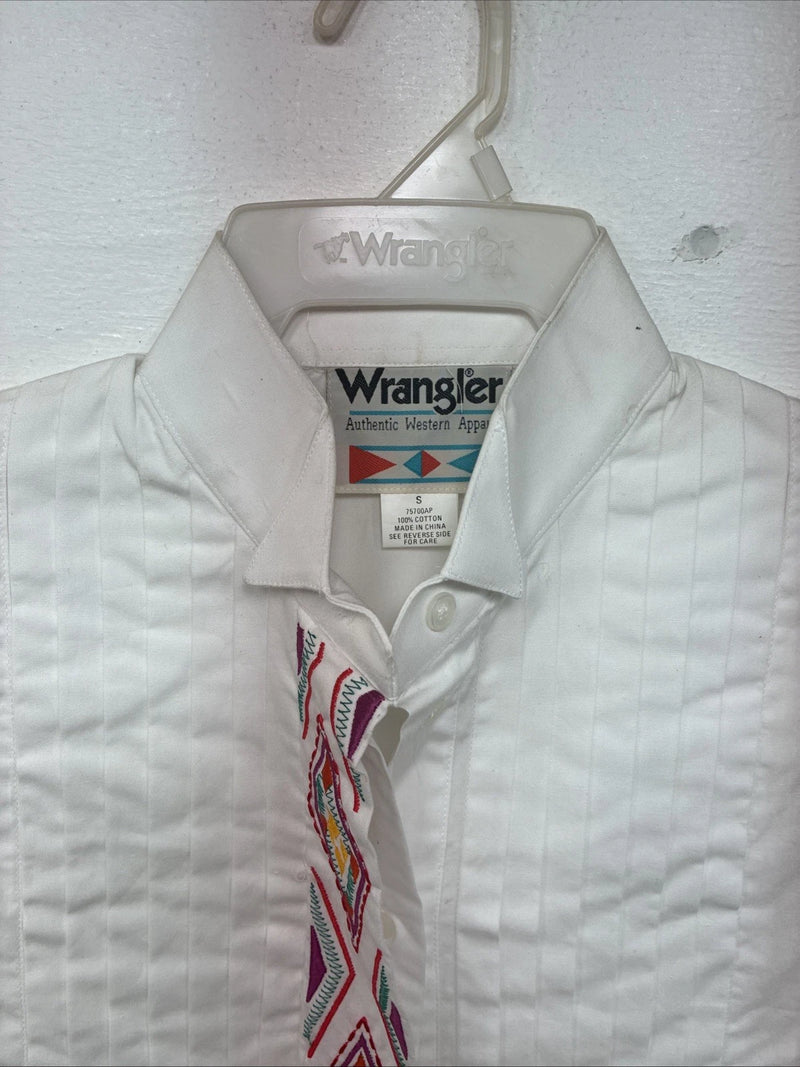 New Women’s Wrangler White Dosages Long Sleeve Button Up Small YY-131