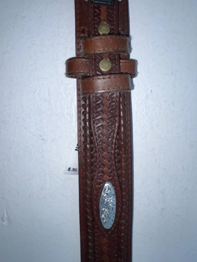 New Brown Genuine Leather Nocona Tooled 26” Belt #2420002 Z-42