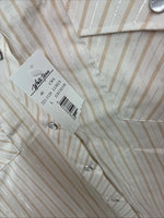 New Women’s White Horse Gold Stripe Long Sleeve Pearl Snap Large II-66