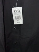 New Men’s Black ELY cattleman Pearl Snap Long Sleeve Shirt 16.5x35 L P-34