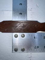 New Brown Genuine Leather Tooled And Silver Pendent 28” Belt #5721 JJ-151