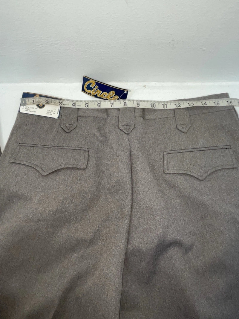 New Vintage Gray Circle S Polyester Pants #CP4768 OO-102