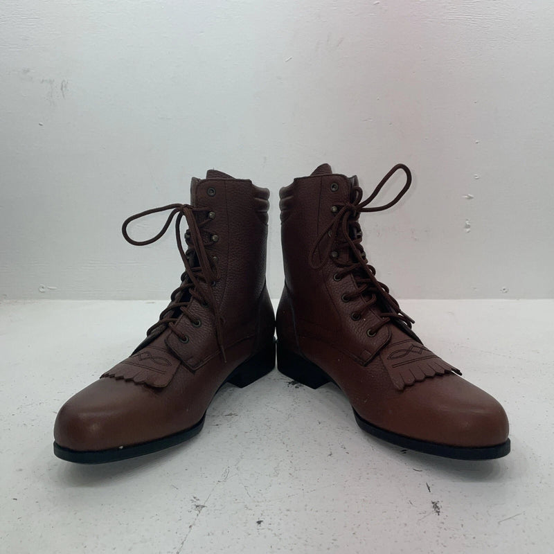 New Women’s Brown Lace Up Acme Cowboy Boots. 00852 10 M. 17-124