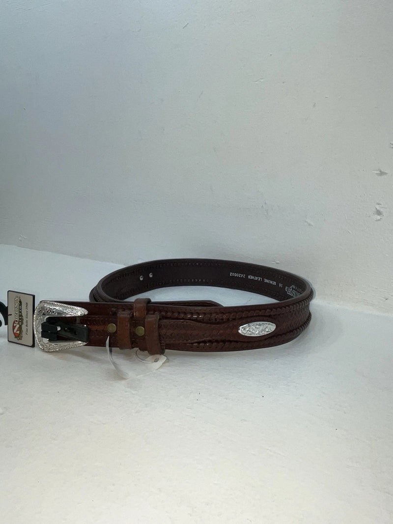 New Brown Genuine Leather Nocona Tooled 26” Belt #2420002 Z-42