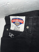 New Women’s Black Diamond Cut Denim Jeans. 13/14x36 M-12