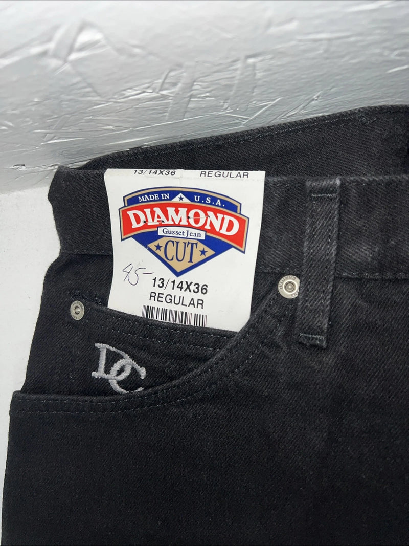 New Women’s Black Diamond Cut Denim Jeans. 13/14x36 M-12