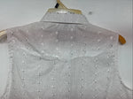 New Women’s White Horse White Designed Short Sleeve Pearl Snap Large II-88