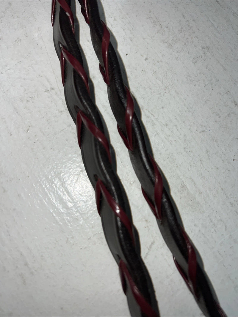 New Silver Fox Brown Genuine Leather Red Braided English 60” Reins #20-8578 Y-22