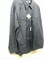 New Men’s Black ELY Cattleman Pearl Snap Long Sleeve Shirt. 18.5x36 2XL G-77