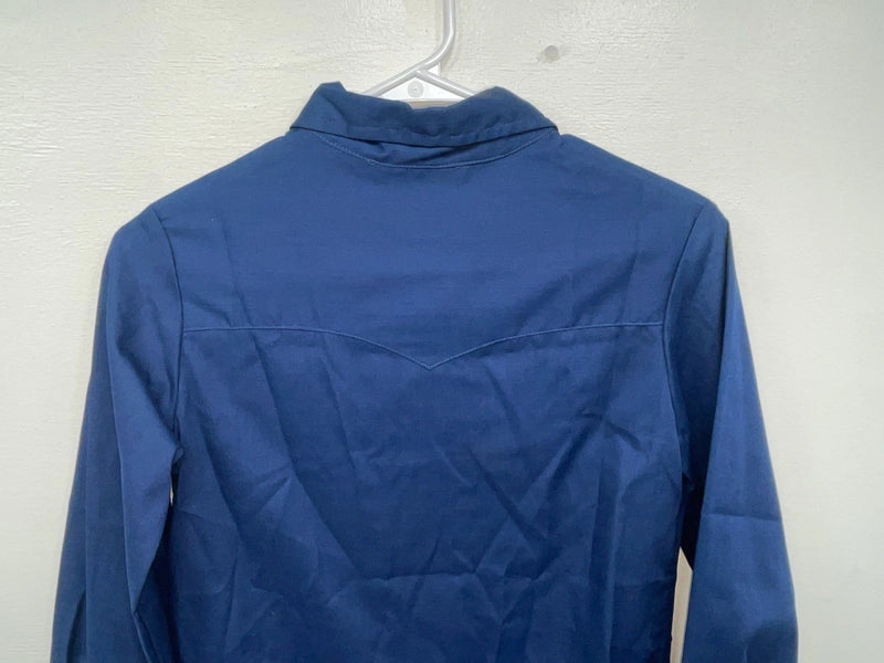 New Women’s Blue Fenton Long Sleeve Button Up Shirt #5328 3B-53