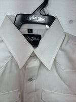 New Boys White Horse White Long Sleeve Pearl Snap Large DD-77
