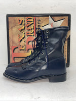 New Women’s Navy Lace Up Texas Brand Cowboy Boots. 4445 8 M. 16-60