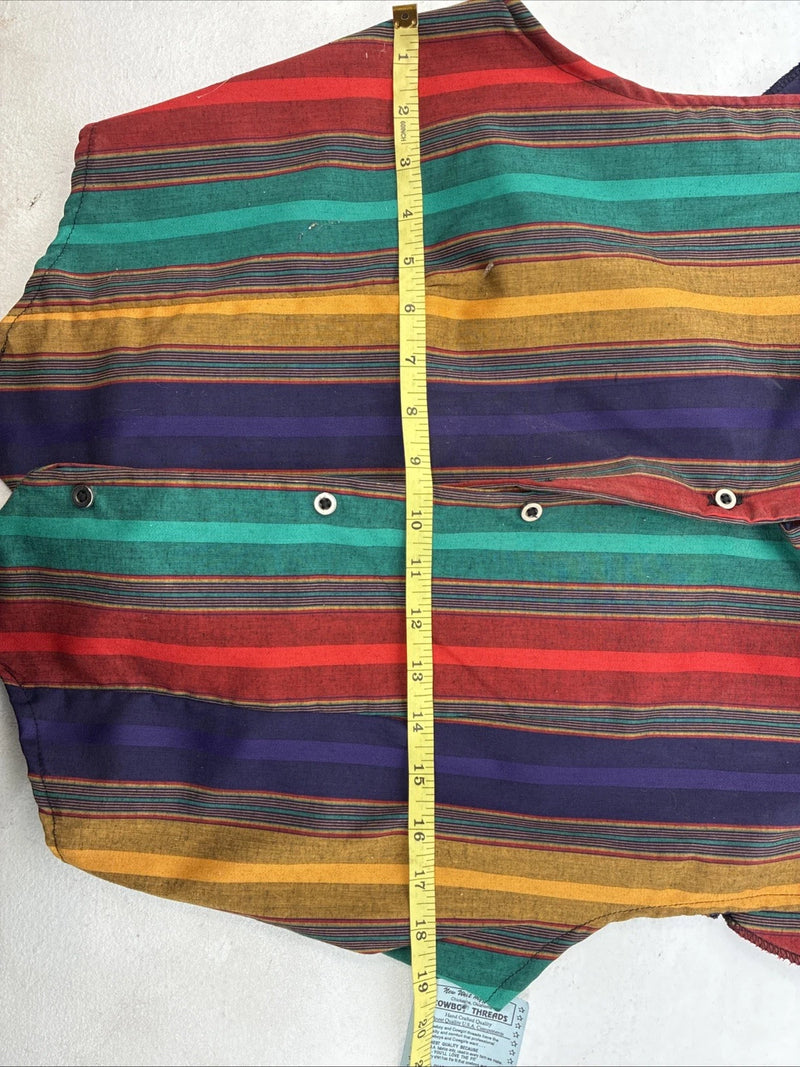 New Women’s Cowboy Threads Stripe Sleeveless Button Up Size Small TT-81