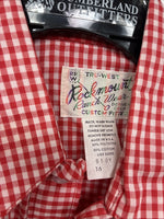New Boys Rockmount Red Checker Long Sleeve Pearl Snap Size 16 DD-87