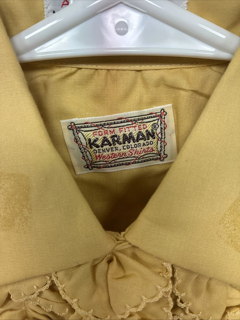New Kids Karman Yellow Design Long Sleeve Pearl Snap Size 8 TT-136