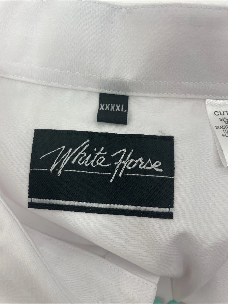 New Men’s White Horse White Long Sleeve Pearl Snap 4XL E-21