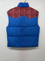 New Women’s Blue Red Comfy Puffer Racer Vest 14 UU-30