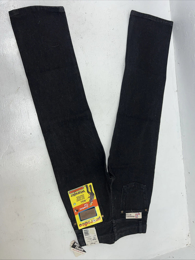 New Boys Black Pro Rodeo Cowboy Cut Denim Jeans. 11/25 1/2 B-30