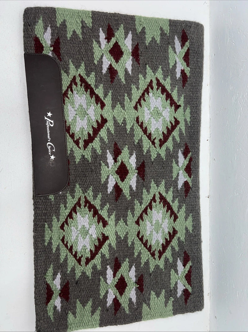 New Professionals Choice Green Gray Red Navajo Saddle Pad Blanket Pad-28