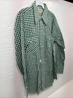 New Men’s Dee-Cee Green Checkered Long Sleeve Pearl Snap Medium O-36