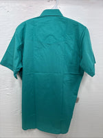 New Men’s ELY Cattleman Teal Short Sleeve Pearl Snap 15.5 Medium CC-14