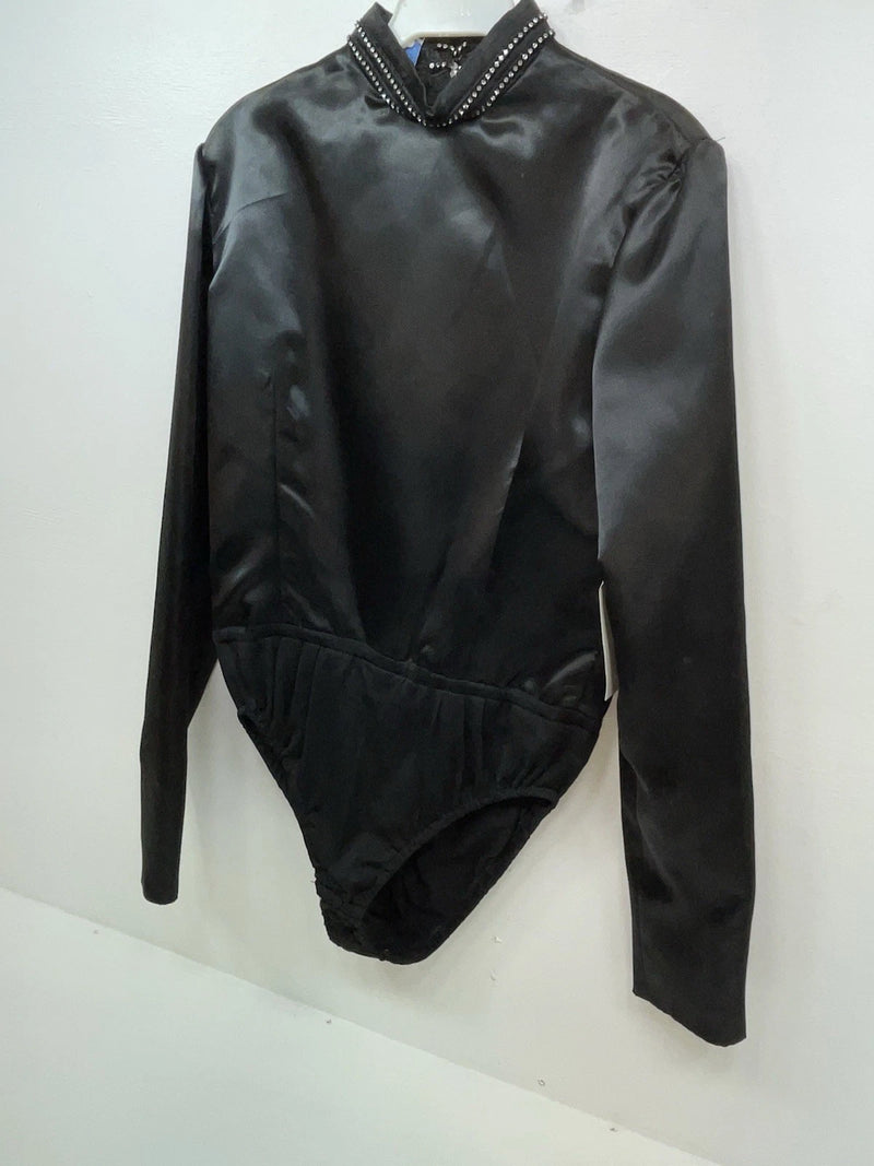New Women’s Black Congress Classics Long Sleeve Zip Up Body Suit M 3B-114