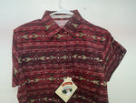 New Women’s Red Aztec Cumberland Outfitters Short Sleeve Button Up Shirt 3B-103