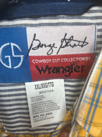 New Boys Wrangler yellow Flannel Long Sleeve Button Up 2XL F-95