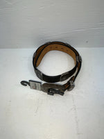 New Black Genuine Leather Nocona Silver Pendent 28” Belt #715 Z-175