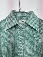 New Women’s Dickson Jenkins Green Design Long Sleeve Pearl Snap Size 30 GG-2