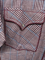 New Men’s Champion Western Red Plaid Long Sleeve Pearl Snap 15 Medium AA-64