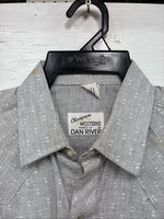 New Men’s Champion Western Gray Long Sleeve Pearl Snap 15.5 Medium F-105