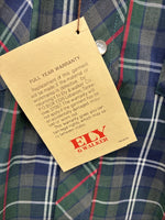 New Men’s ELY Plains Green Plaid Long Sleeve Pearl Snap 14.5 Small X-34