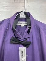 New Wayne Scott Dark Purple Long Sleeve Button Up English Shirt Small X-96