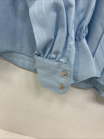 New Women’s ELY Championship Blue Long Sleeve Pearl Snap Large KK-111