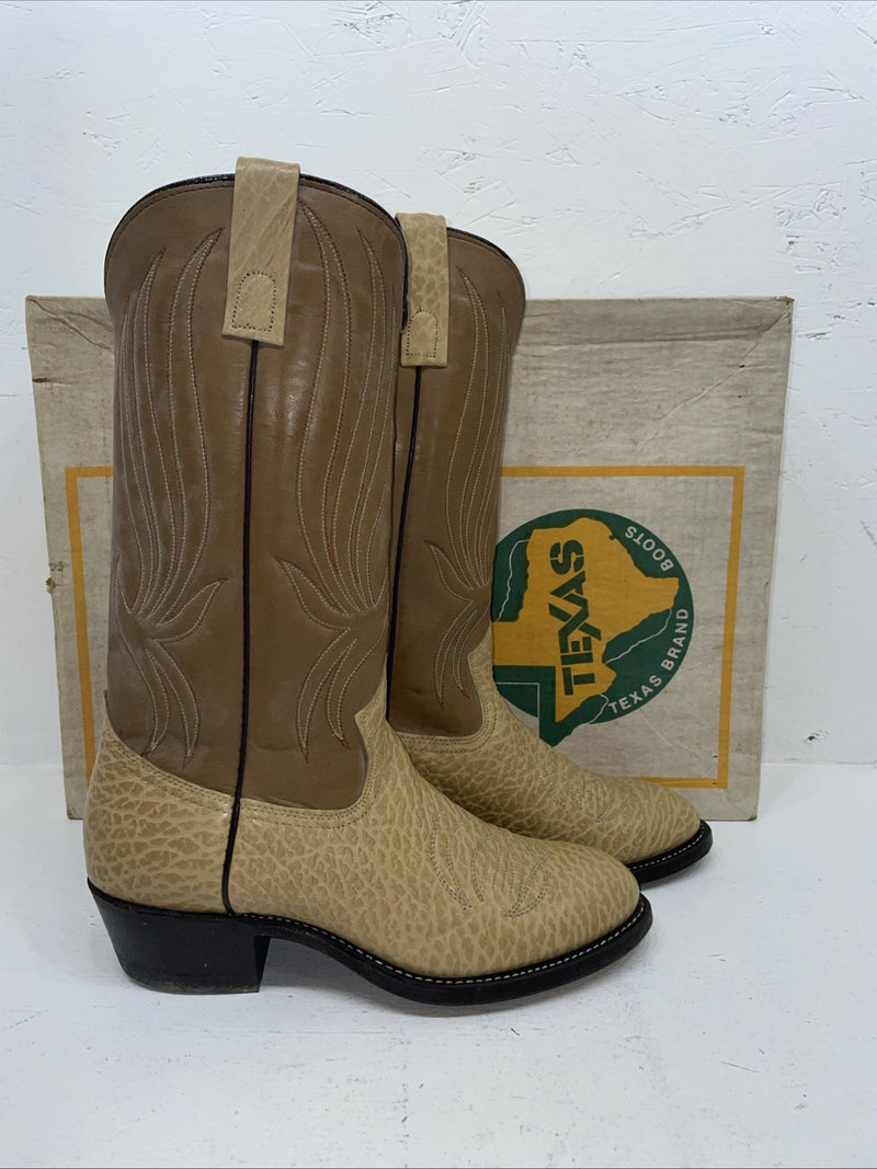 New Men’s Tan Texas Brand Cowboy Boots. 6085 8.5 8 1/2 D. 2-50