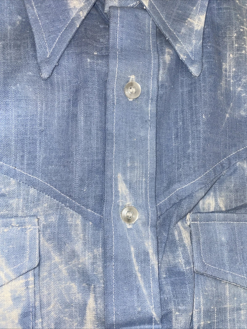 New Men’s ROPER Blue Long Sleeve Button Up 15.5 Medium B-87