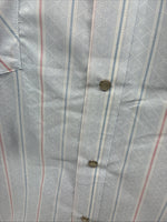 New Men’s Mesquite Blue Stripe Short Sleeve Pearl Snap 3XL E-102