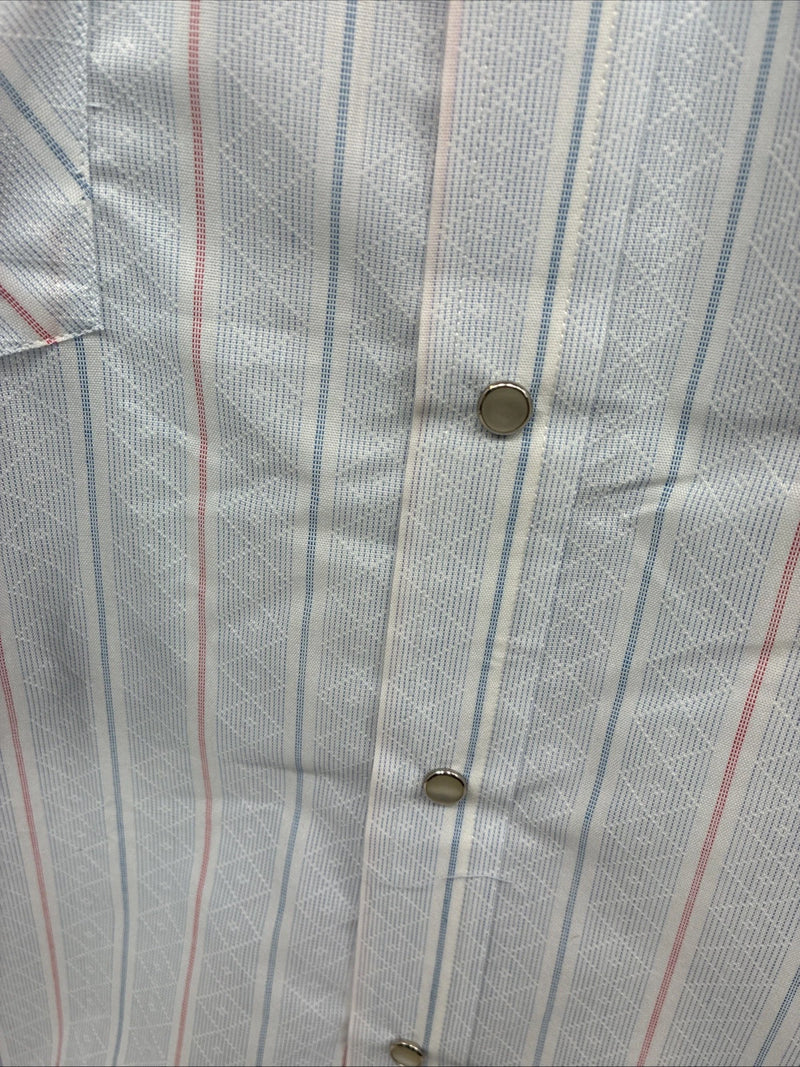 New Men’s Mesquite Blue Stripe Short Sleeve Pearl Snap 3XL E-102
